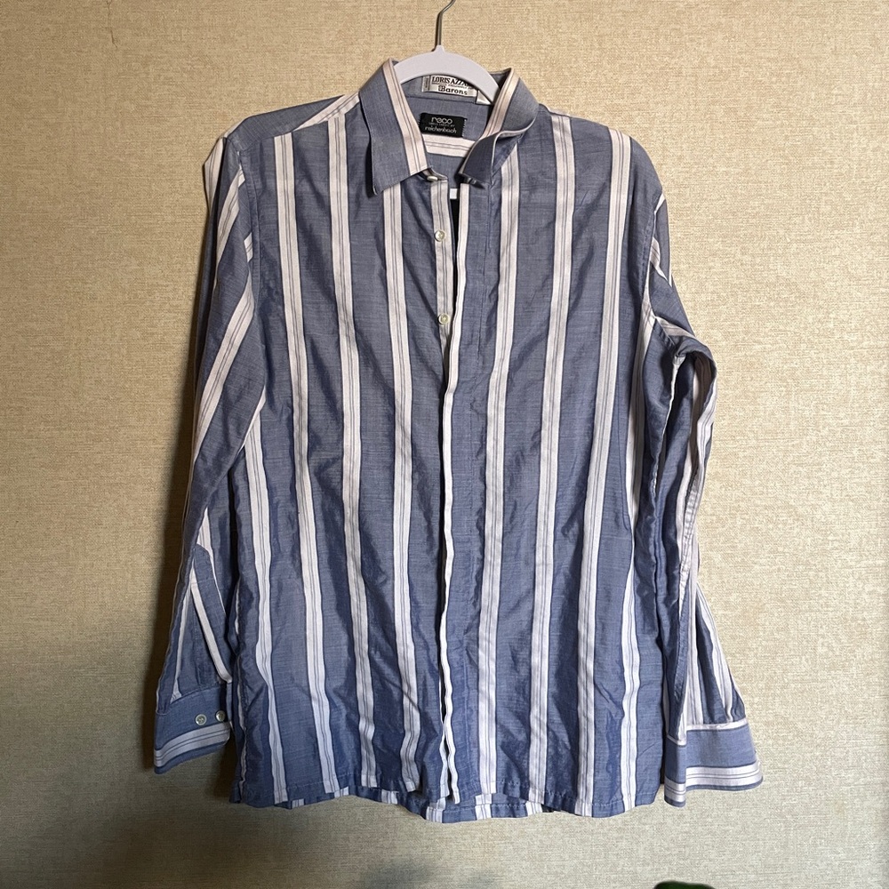 Vintage Loris Azzqro for Barons Blue Button Down